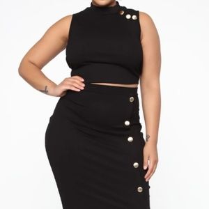 Black & Gold skirt set